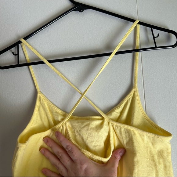 If It Were Me Y2K Style Yellow Cross Back California Cami Dress Cotton Medium - Picture 6 of 7